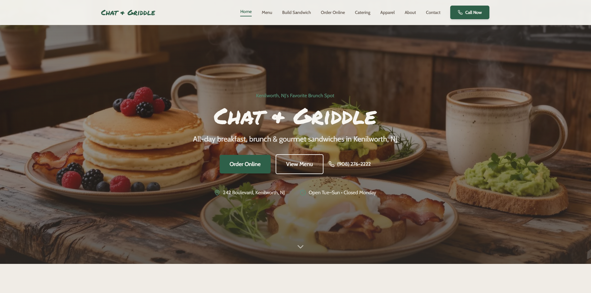 Chat & Griddle homepage